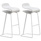 Armless Metal Indoor Bar Stool Scandinavian Plastic Stool with Footrest