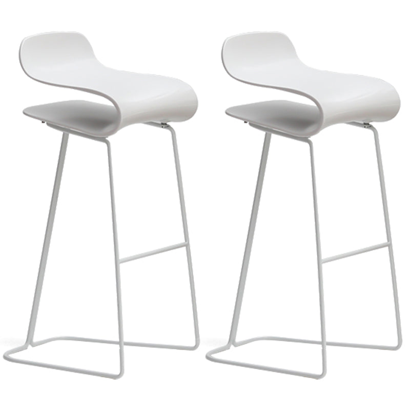 Armless Metal Indoor Bar Stool Scandinavian Plastic Stool with Footrest