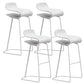 Armless Metal Indoor Bar Stool Scandinavian Plastic Stool with Footrest