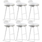 Armless Metal Indoor Bar Stool Scandinavian Plastic Stool with Footrest
