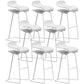 Armless Metal Indoor Bar Stool Scandinavian Plastic Stool with Footrest