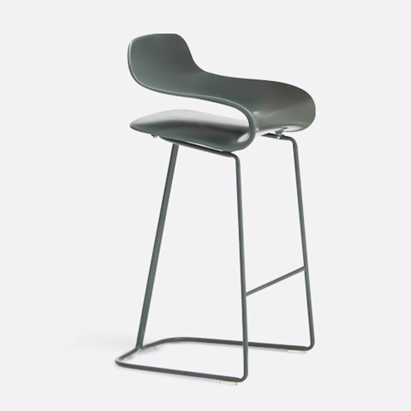 Armless Metal Indoor Bar Stool Scandinavian Plastic Stool with Footrest