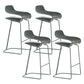 Armless Metal Indoor Bar Stool Scandinavian Plastic Stool with Footrest