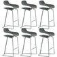 Armless Metal Indoor Bar Stool Scandinavian Plastic Stool with Footrest