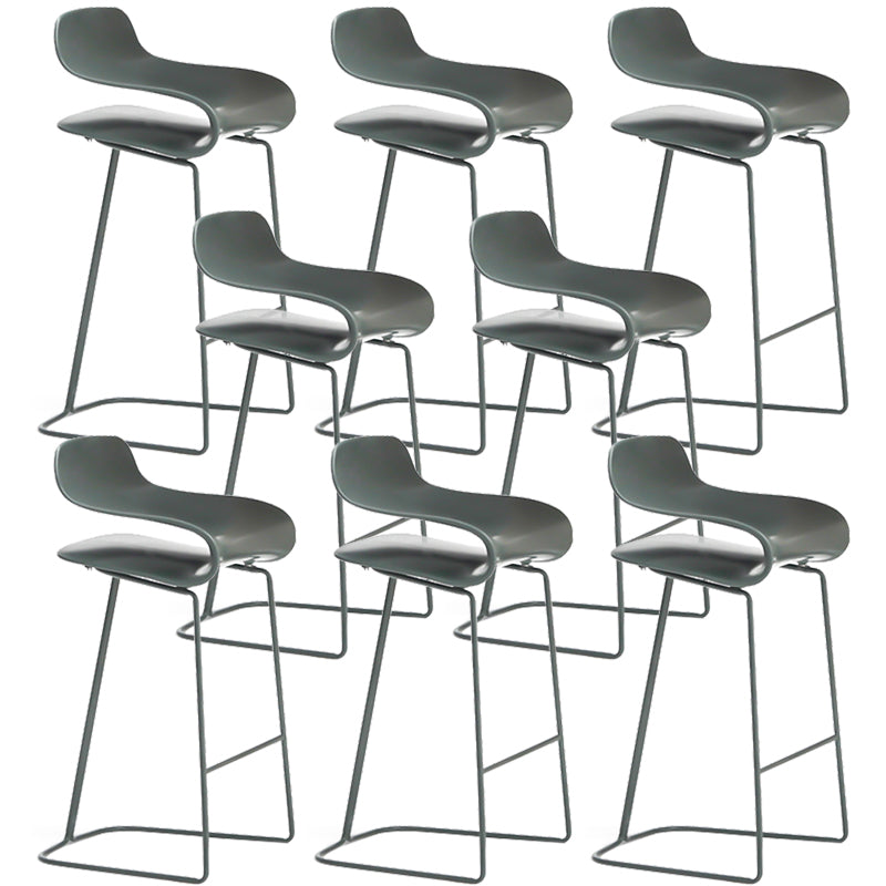 Armless Metal Indoor Bar Stool Scandinavian Plastic Stool with Footrest