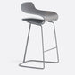 Armless Metal Indoor Bar Stool Scandinavian Plastic Stool with Footrest