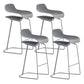 Armless Metal Indoor Bar Stool Scandinavian Plastic Stool with Footrest