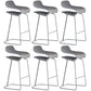 Armless Metal Indoor Bar Stool Scandinavian Plastic Stool with Footrest