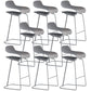 Armless Metal Indoor Bar Stool Scandinavian Plastic Stool with Footrest