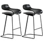 Armless Metal Indoor Bar Stool Scandinavian Plastic Stool with Footrest