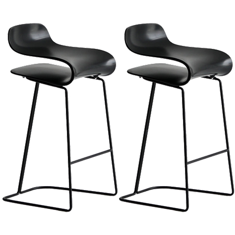 Armless Metal Indoor Bar Stool Scandinavian Plastic Stool with Footrest
