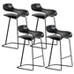Armless Metal Indoor Bar Stool Scandinavian Plastic Stool with Footrest