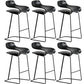 Armless Metal Indoor Bar Stool Scandinavian Plastic Stool with Footrest