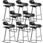 Armless Metal Indoor Bar Stool Scandinavian Plastic Stool with Footrest
