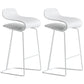 Armless Metal Indoor Bar Stool Scandinavian Plastic Stool with Footrest