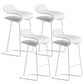 Armless Metal Indoor Bar Stool Scandinavian Plastic Stool with Footrest