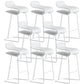 Armless Metal Indoor Bar Stool Scandinavian Plastic Stool with Footrest