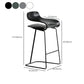 Armless Metal Indoor Bar Stool Scandinavian Plastic Stool with Footrest