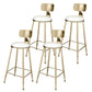Glam Footrest Indoor Counter Stool Leather Round Dining Stool with Gold Base