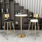 Glam Footrest Indoor Counter Stool Leather Round Dining Stool with Gold Base