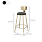 Glam Footrest Indoor Counter Stool Leather Round Dining Stool with Gold Base