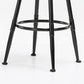 Black Metal Adjustable Height Bar Stool Solid Wood Armless Bar Stool
