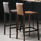 Modern Bar Stool Leather Counter Bar Stool with Metal Legs for Indoor Use