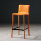 Modern Bar Stool Leather Counter Bar Stool with Metal Legs for Indoor Use