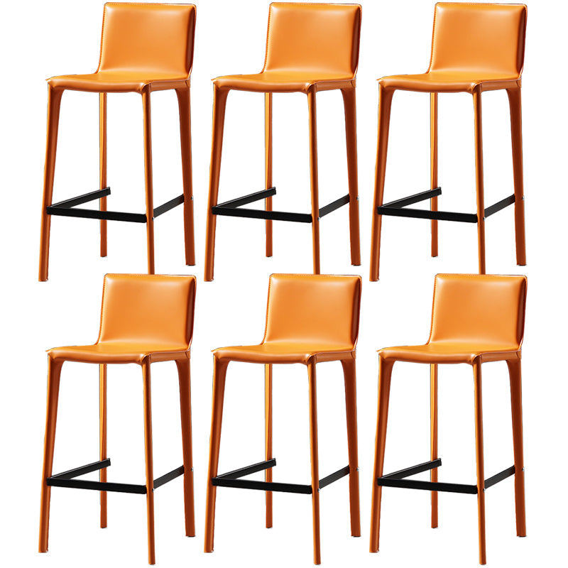 Modern Bar Stool Leather Counter Bar Stool with Metal Legs for Indoor Use