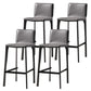 Modern Bar Stool Leather Counter Bar Stool with Metal Legs for Indoor Use