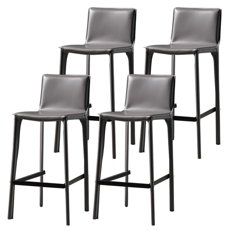Modern Bar Stool Leather Counter Bar Stool with Metal Legs for Indoor Use