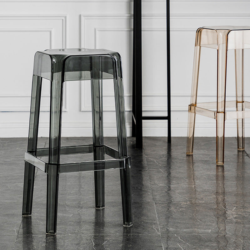 Contemporary Backless Bar-stool Plastic Counter Bar Stool with Plastic Legs for indoor Clearhalo 'Bar Furniture' 'Bar Stools' 'bar_stools' 'furn' 'furn_bar_stools' 'Furniture' 'Kitchen & Dining Furniture' 6153133