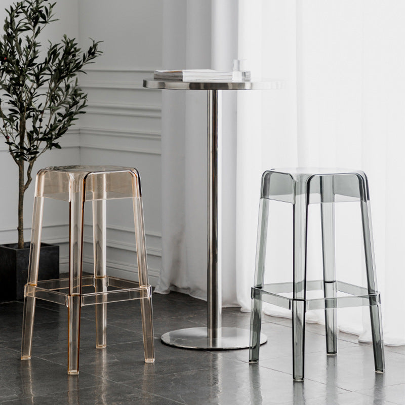 Contemporary Backless Bar-stool Plastic Counter Bar Stool with Plastic Legs for indoor Clearhalo 'Bar Furniture' 'Bar Stools' 'bar_stools' 'furn' 'furn_bar_stools' 'Furniture' 'Kitchen & Dining Furniture' 6153136