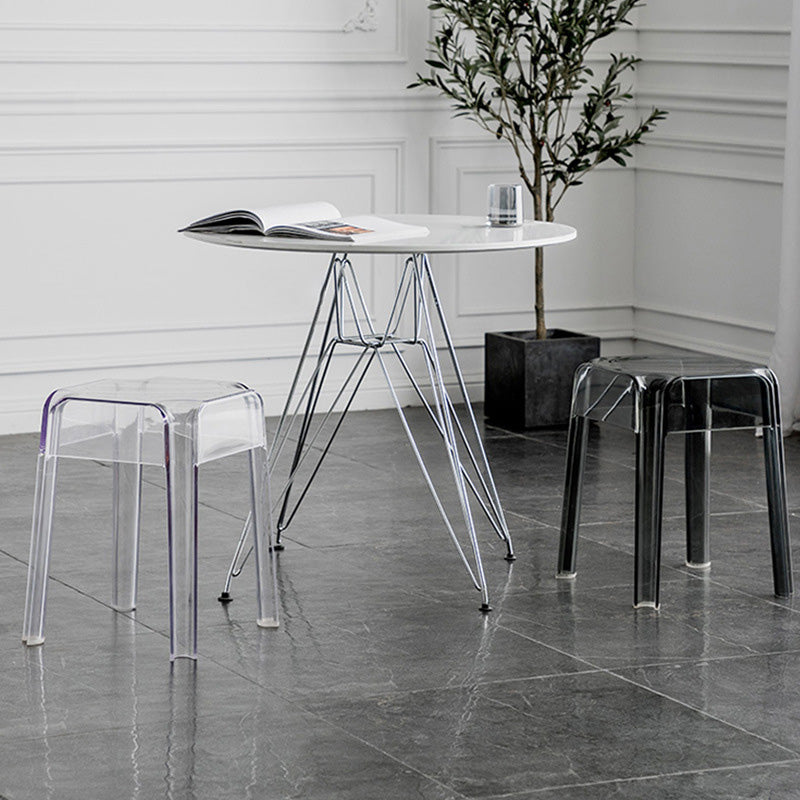 Contemporary Backless Bar-stool Plastic Counter Bar Stool with Plastic Legs for indoor Clearhalo 'Bar Furniture' 'Bar Stools' 'bar_stools' 'furn' 'furn_bar_stools' 'Furniture' 'Kitchen & Dining Furniture' 6153140