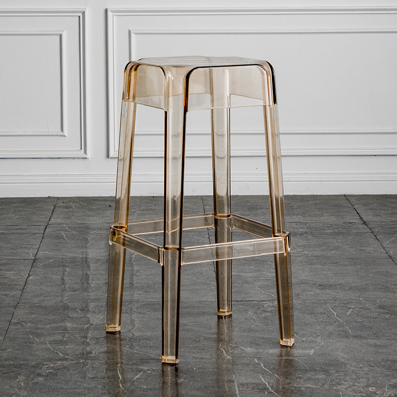 Contemporary Backless Bar-stool Plastic Counter Bar Stool with Plastic Legs for indoor Clearhalo 'Bar Furniture' 'Bar Stools' 'bar_stools' 'furn' 'furn_bar_stools' 'Furniture' 'Kitchen & Dining Furniture' 6153142