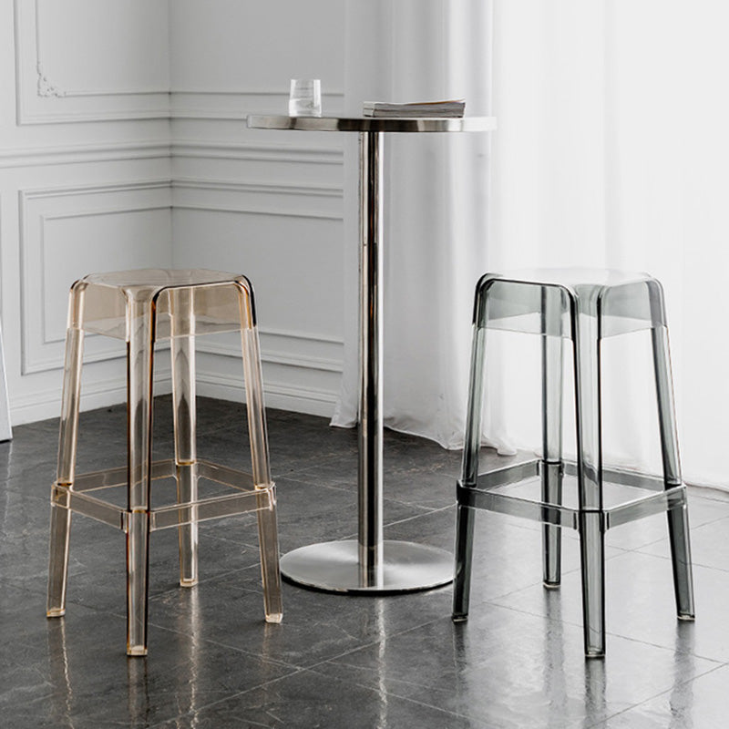 Contemporary Backless Bar-stool Plastic Counter Bar Stool with Plastic Legs for indoor Clearhalo 'Bar Furniture' 'Bar Stools' 'bar_stools' 'furn' 'furn_bar_stools' 'Furniture' 'Kitchen & Dining Furniture' 6153150