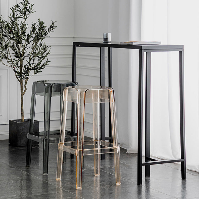 Contemporary Backless Bar-stool Plastic Counter Bar Stool with Plastic Legs for indoor Clearhalo 'Bar Furniture' 'Bar Stools' 'bar_stools' 'furn' 'furn_bar_stools' 'Furniture' 'Kitchen & Dining Furniture' 6153151