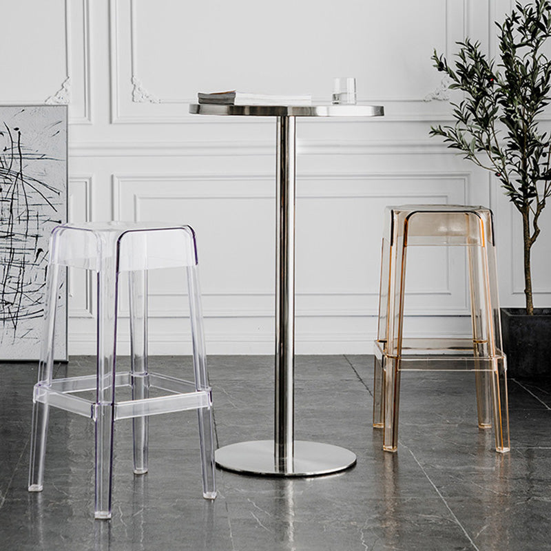 Contemporary Backless Bar-stool Plastic Counter Bar Stool with Plastic Legs for indoor Clearhalo 'Bar Furniture' 'Bar Stools' 'bar_stools' 'furn' 'furn_bar_stools' 'Furniture' 'Kitchen & Dining Furniture' 6153153