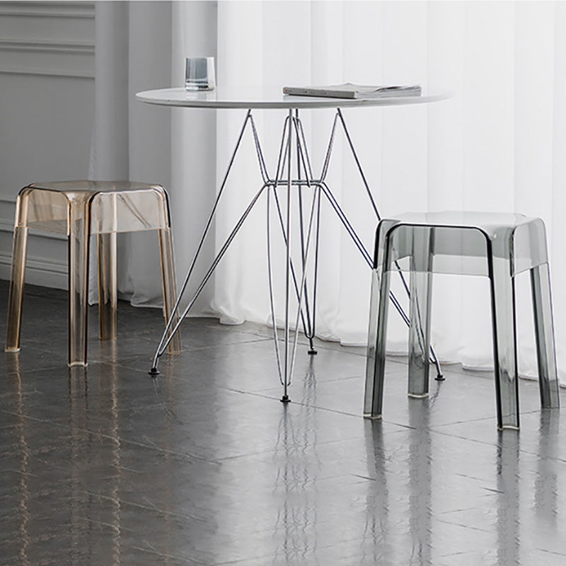 Contemporary Backless Bar-stool Plastic Counter Bar Stool with Plastic Legs for indoor Clearhalo 'Bar Furniture' 'Bar Stools' 'bar_stools' 'furn' 'furn_bar_stools' 'Furniture' 'Kitchen & Dining Furniture' 6153155