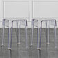 Contemporary Backless Bar-stool Plastic Counter Bar Stool with Plastic Legs for indoor Clear 2 Piece Set Short Stool(18"H) Clearhalo 'Bar Furniture' 'Bar Stools' 'bar_stools' 'furn' 'furn_bar_stools' 'Furniture' 'Kitchen & Dining Furniture' 6153157