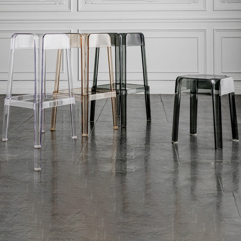 Contemporary Backless Bar-stool Plastic Counter Bar Stool with Plastic Legs for indoor Clearhalo 'Bar Furniture' 'Bar Stools' 'bar_stools' 'furn' 'furn_bar_stools' 'Furniture' 'Kitchen & Dining Furniture' 6153158