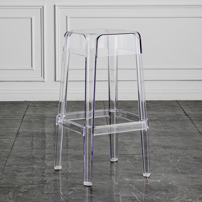 Contemporary Backless Bar-stool Plastic Counter Bar Stool with Plastic Legs for indoor Clearhalo 'Bar Furniture' 'Bar Stools' 'bar_stools' 'furn' 'furn_bar_stools' 'Furniture' 'Kitchen & Dining Furniture' 6153160