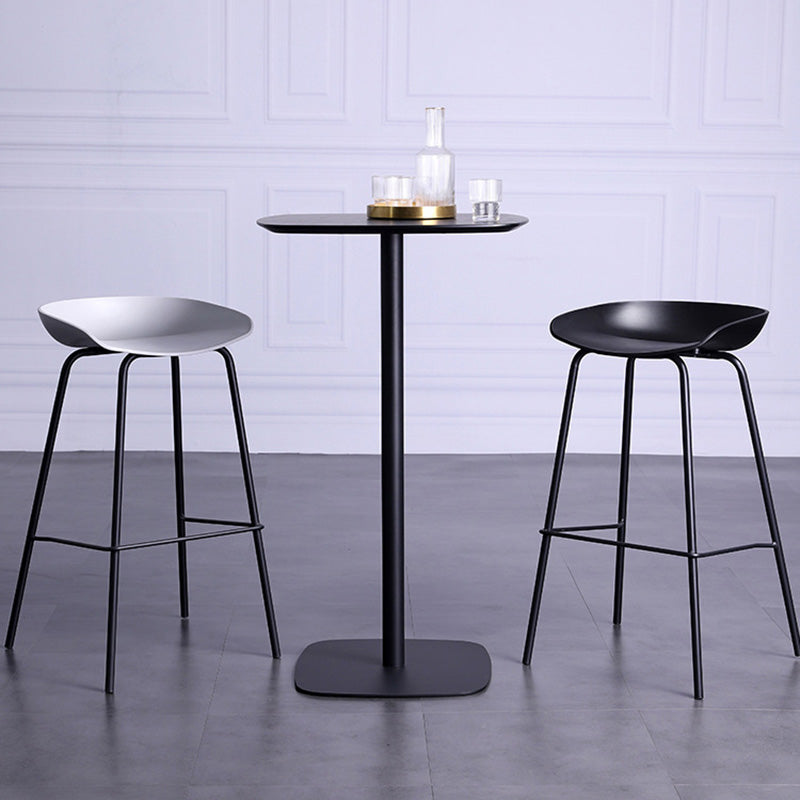 Contemporary Armless Low Backrest Counter Stool Iron Bar Stool with Footrest Clearhalo 'Bar Furniture' 'Bar Stools' 'bar_stools' 'furn' 'furn_bar_stools' 'Furniture' 'Kitchen & Dining Furniture' 6153175