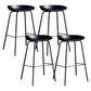 Contemporary Armless Low Backrest Counter Stool Iron Bar Stool with Footrest Black 4 Piece Set Clearhalo 'Bar Furniture' 'Bar Stools' 'bar_stools' 'furn' 'furn_bar_stools' 'Furniture' 'Kitchen & Dining Furniture' 6153178