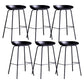 Contemporary Armless Low Backrest Counter Stool Iron Bar Stool with Footrest Black 6 Piece Set Clearhalo 'Bar Furniture' 'Bar Stools' 'bar_stools' 'furn' 'furn_bar_stools' 'Furniture' 'Kitchen & Dining Furniture' 6153179