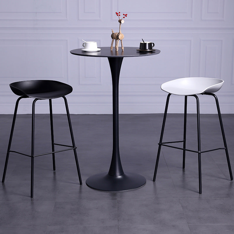 Contemporary Armless Low Backrest Counter Stool Iron Bar Stool with Footrest Clearhalo 'Bar Furniture' 'Bar Stools' 'bar_stools' 'furn' 'furn_bar_stools' 'Furniture' 'Kitchen & Dining Furniture' 6153180