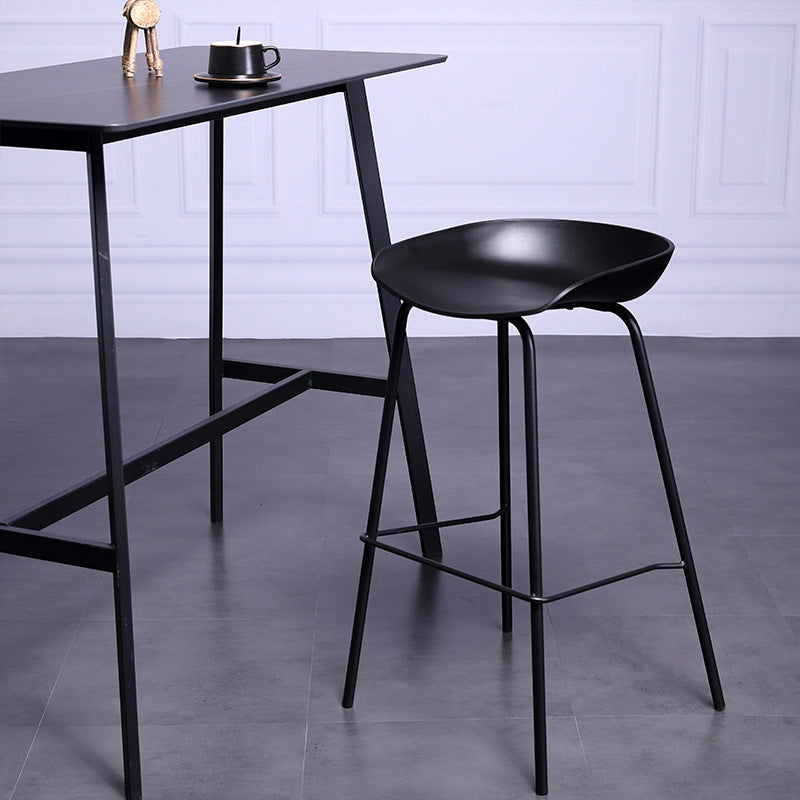 Contemporary Armless Low Backrest Counter Stool Iron Bar Stool with Footrest Clearhalo 'Bar Furniture' 'Bar Stools' 'bar_stools' 'furn' 'furn_bar_stools' 'Furniture' 'Kitchen & Dining Furniture' 6153181