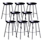 Contemporary Armless Low Backrest Counter Stool Iron Bar Stool with Footrest Black 8 Piece Set Clearhalo 'Bar Furniture' 'Bar Stools' 'bar_stools' 'furn' 'furn_bar_stools' 'Furniture' 'Kitchen & Dining Furniture' 6153182