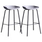Contemporary Armless Low Backrest Counter Stool Iron Bar Stool with Footrest Grey 2 Piece Set Clearhalo 'Bar Furniture' 'Bar Stools' 'bar_stools' 'furn' 'furn_bar_stools' 'Furniture' 'Kitchen & Dining Furniture' 6153183