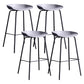 Contemporary Armless Low Backrest Counter Stool Iron Bar Stool with Footrest Grey 4 Piece Set Clearhalo 'Bar Furniture' 'Bar Stools' 'bar_stools' 'furn' 'furn_bar_stools' 'Furniture' 'Kitchen & Dining Furniture' 6153185
